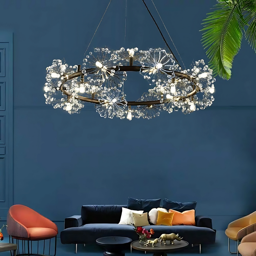 Candelabru Cristal PETERHOF Magno, Diametru 62cm, 20X G4, Negru, Inaltime Reglabila