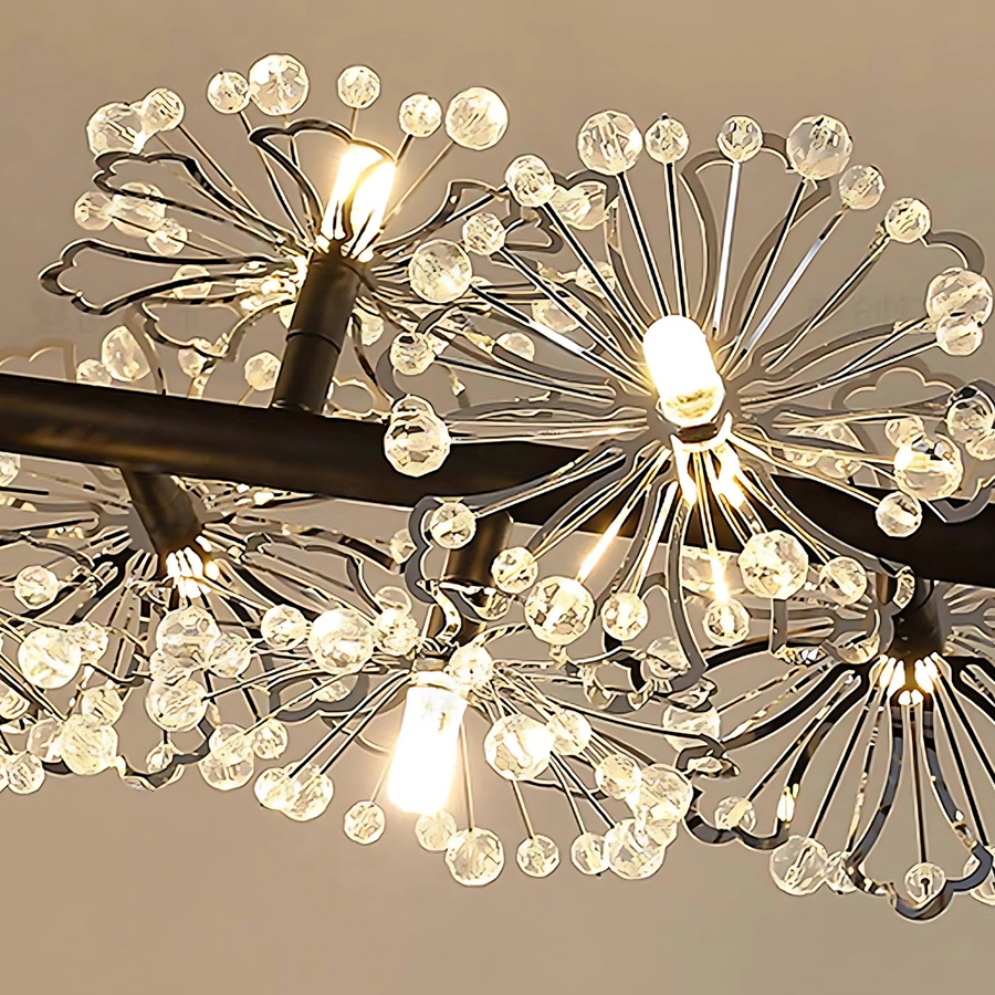 Candelabru Cristal PETERHOF Magno, Diametru 62cm, 20X G4, Negru, Inaltime Reglabila