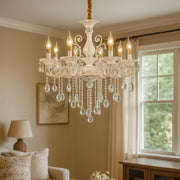 Candelabru Cristal SANSSOUCI Magno, 8xE14, Diametru 68cm, Alb