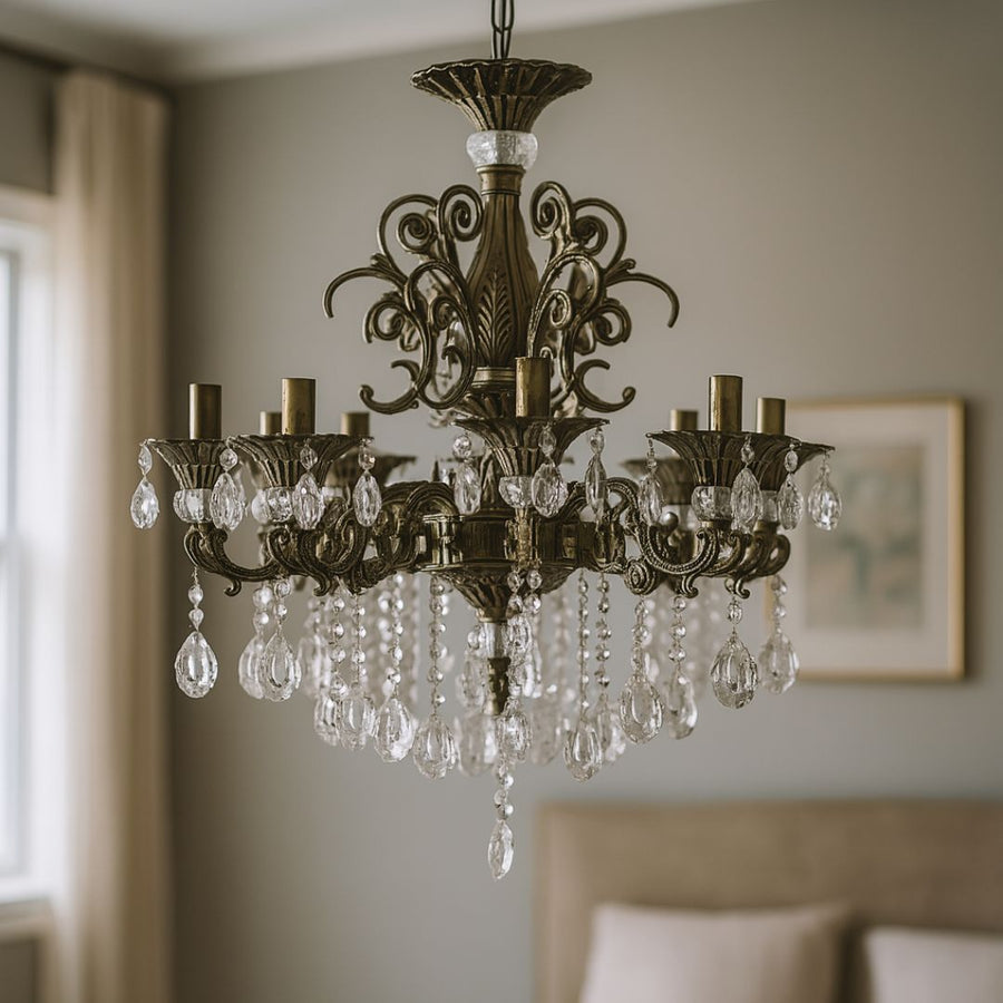 Candelabru Cristal SANSSOUCI Magno, 8xE14, Diametru 65cm, Alama Antichizata
