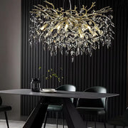 Candelabru Cristal WALTZ Rhapsody, 6xG9, Auriu, Diametru 45cm, Inaltime Reglabila