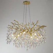 Candelabru Cristal WALTZ Rhapsody, 6x G9, Auriu, 45cm, Inaltime Reglabila, Metal si Cristal