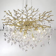 Candelabru Cristal WALTZ Rhapsody, 6x G9, Auriu, 45cm, Inaltime Reglabila, Metal si Cristal
