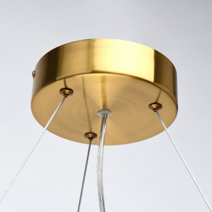 Candelabru Cristal ALHAMBRA Nobile, LED, 52W, Diametru 40cm, Lumina Calda/Rece/Neutra, Dimabil, Inaltime Reglabila, Auriu