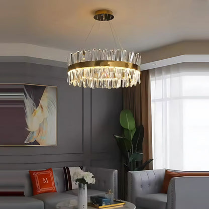 Candelabru LED CASERTA Regalis cu Telecomanda, 95W, Dimabil, Diametru 80cm, Auriu