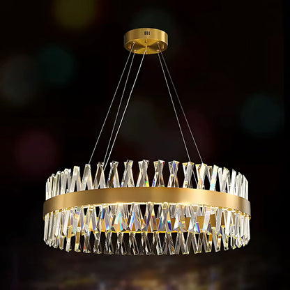 Candelabru LED CASERTA cu Telecomanda, 95W, Dimabil, Diametru 80cm, Auriu