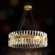 Candelabru LED CASERTA Regalis cu Telecomanda, 95W, Dimabil, Diametru 80cm, Auriu