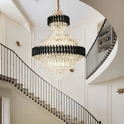 Candelabru Cristal VERSAILLES Supremo Reale E14, 80cm x 110cm, Auriu Lucios si Negru, Inaltime Reglabila