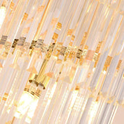 Candelabru Cristal CC900/700X2200, 34xE14, Diametru 70cm, Inaltime 220cm, Auriu Lucios si Negru, Inaltime Reglabila, Design Elegant