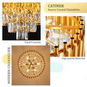 Candelabru Cristal VERSAILLES Eleganza 8x E14, Diametru 50cm, Auriu, Inaltime Reglabila