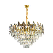 Candelabru Cristal ALHAMBRA Eleganza 8x E14, Diametru 50cm, Auriu Lucios, Inaltime Reglabila