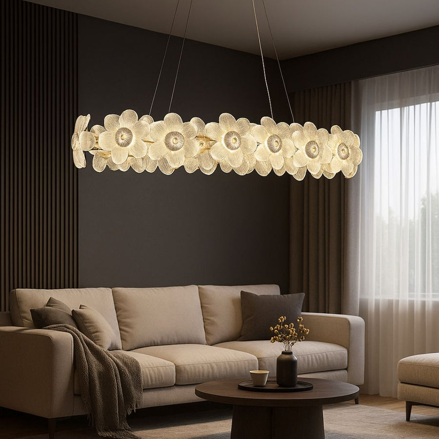 Candelabru Cristal Cadenza Allegro, 80W, 20x E14, 3000K4000K6000K, Inaltime reglabila, Auriu