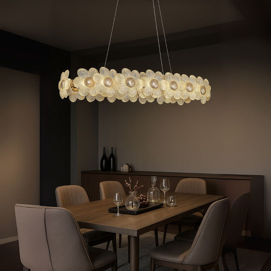 Candelabru Cristal Cadenza Allegro, 80W, 20x E14, 3000K4000K6000K, Inaltime reglabila, Auriu