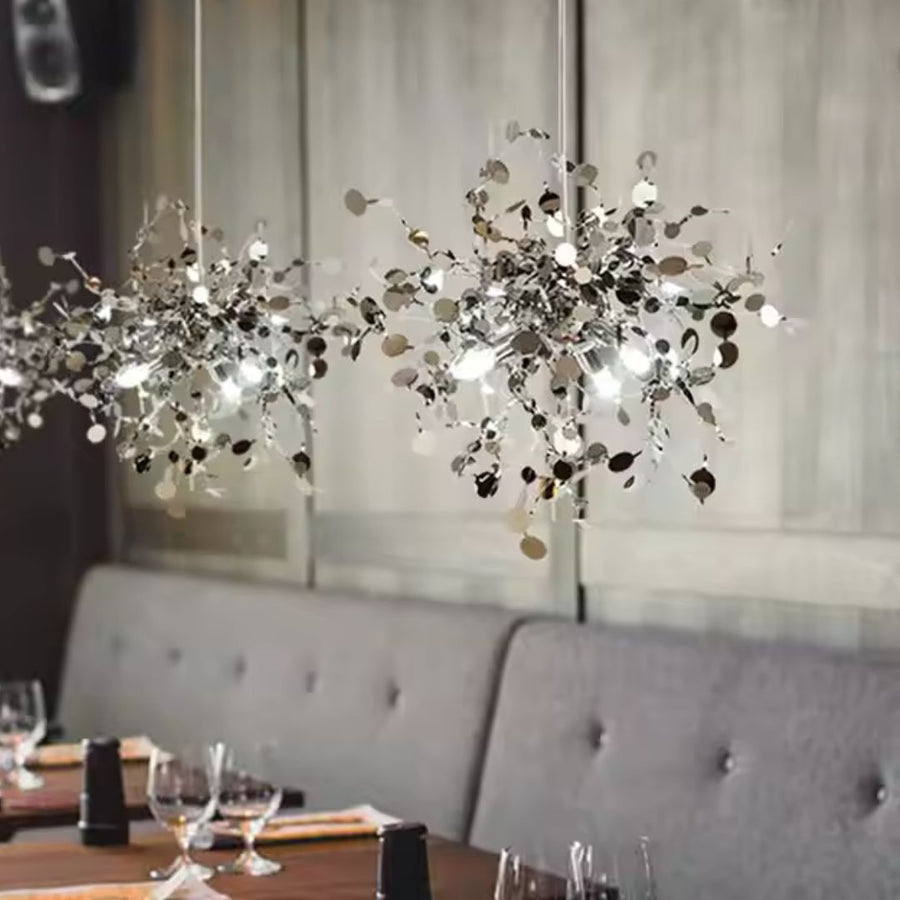 Candelabru Modern, CAPRICIO Allegro, 2xE14, Diametru 40cm, Crom Lucios, Inaltime Reglabila