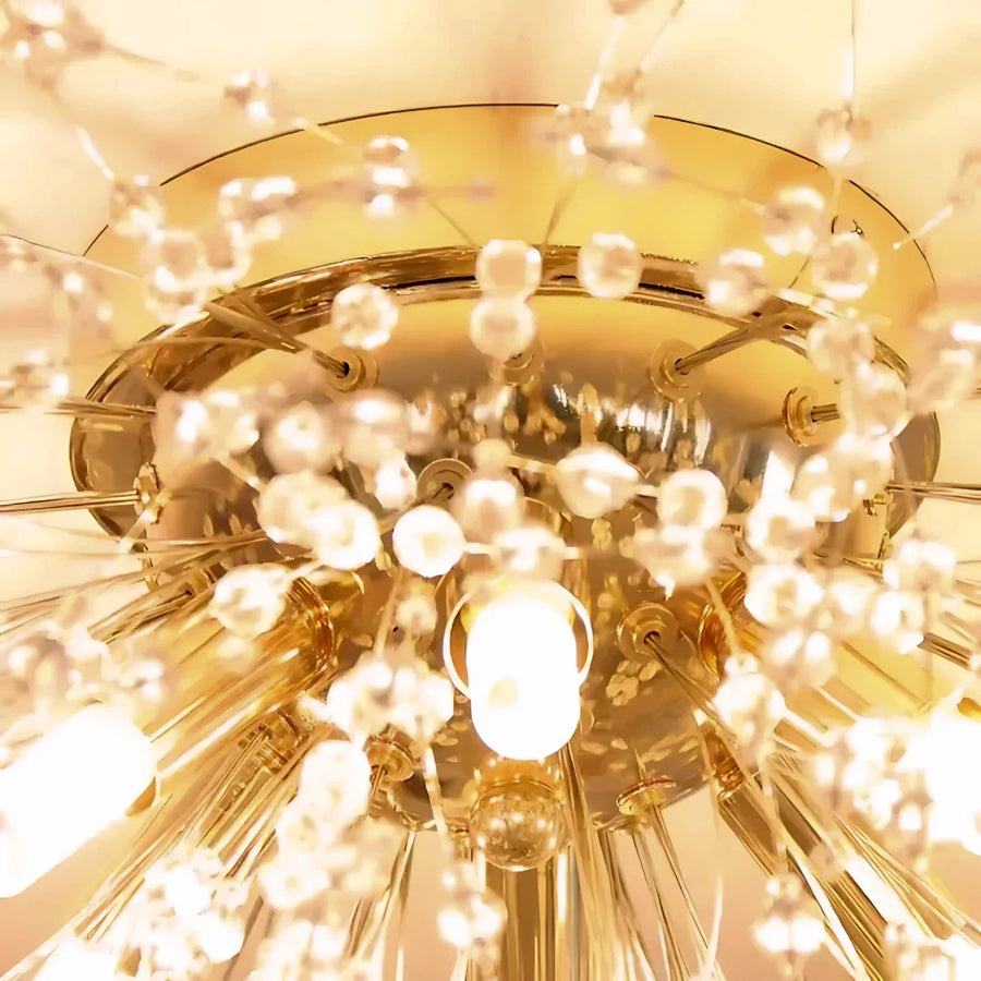 Candelabru Cristal RONDO Vivace, 5x G9, Diametru 40 cm, Auriu Lucios