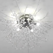 Candelabru Cristal RONDO Vivace, 6x G9, Diametru 50 cm, Argintiu Lucios