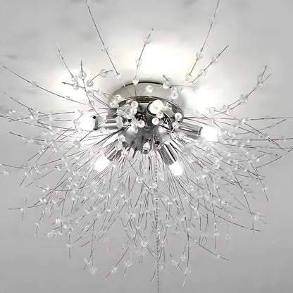 Candelabru Cristal RONDO Vivace, 6x G9, Diametru 50 cm, Argintiu Lucios