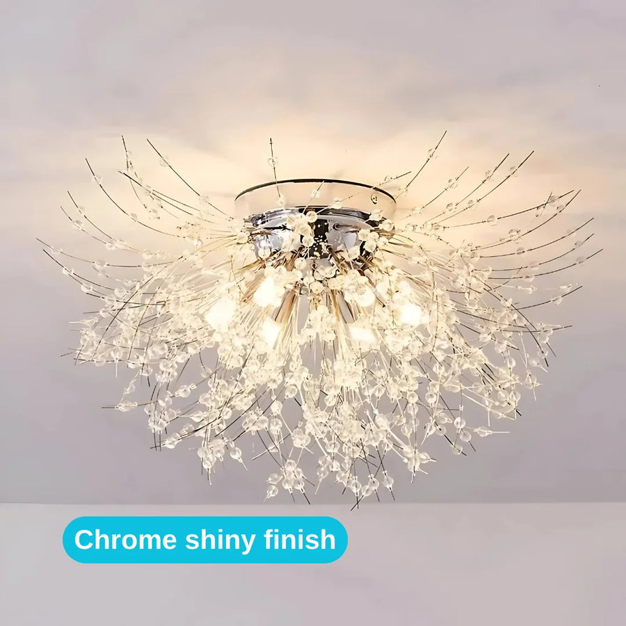 Candelabru Cristal RONDO Vivace, 6x G9, Diametru 50 cm, Argintiu Lucios