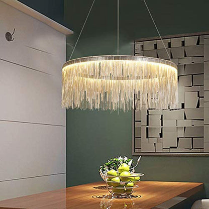 Lustra LED suspendata cu telecomanda ILLUMINA MAGNUS, 20W, lumina Rece/Calda/Neutra, Dimabila, Crom Lucios