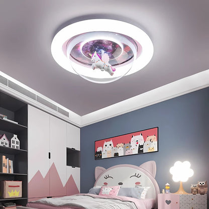 Lustra LED UNICORN, 104W, 50cm, lumina Rece/Calda/Neutra, Roz