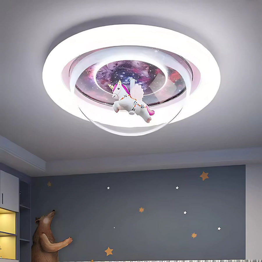 Lustra LED UNICORN, 104W, 50cm, lumina Rece/Calda/Neutra, Roz