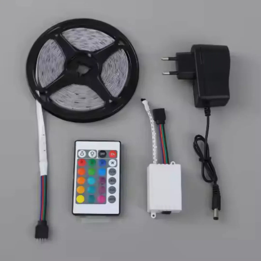 Kit Banda LED 2835 cu telecomanda, RGB, 10W/m, 5m, IP44