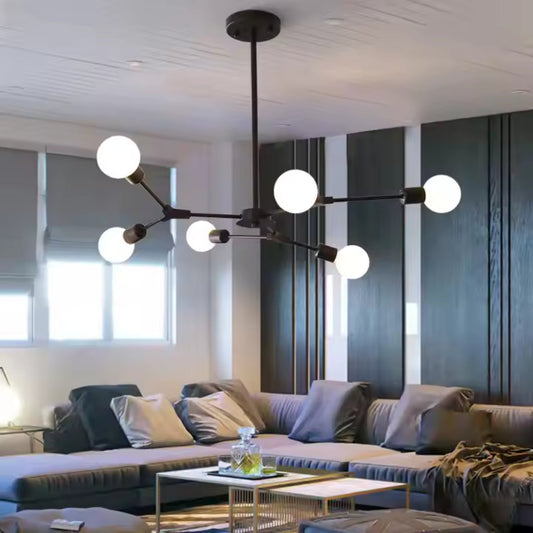 Lustra Architek Hexa, 6xE27, 90x80, Negru, Metal