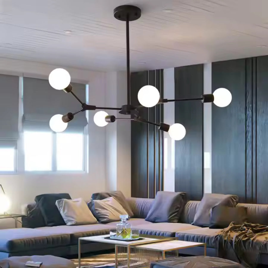 Lustra Architek Hexa, 6xE27, 90x80, Negru, Metal