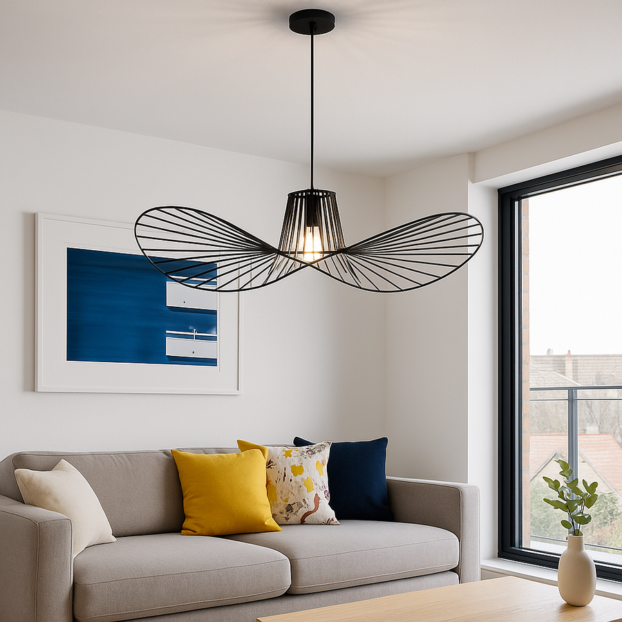 Lustra Suspendata ELIAS 60cm, 1x E27, Metal, Inaltime Reglabila, Negru