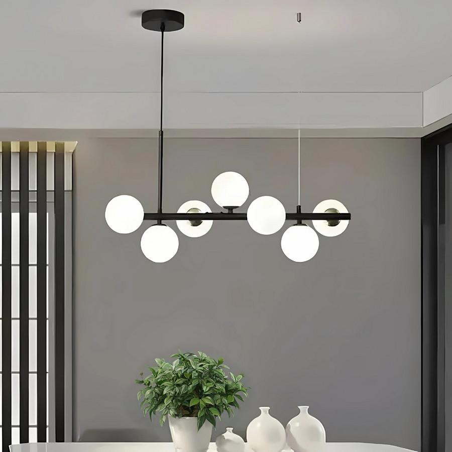 Lustra cu bec moderna LOFT Pavilion, 7x G9, Negru, Metal, Inaltime Reglabila