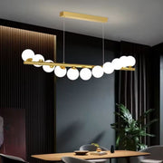 Lustra LOFT Hall, 11x G9, Alb Auriu, Metal, Inaltime Reglabila, Elegant