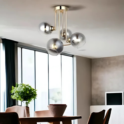 Lustra cu bec moderna MODUS, 4x E27, Auriu, Metal