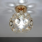 Lustra Vera, 1xE27, D18H15cm,  Auriu, Metal si Cristal