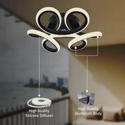 Lustra LED VERTEX HELIX, 65W, lumina Rece/Calda/Neutra, Negru