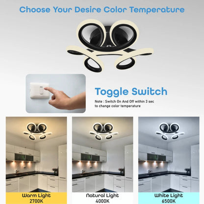 Lustra LED VERTEX HELIX, 65W, lumina Rece/Calda/Neutra, Negru