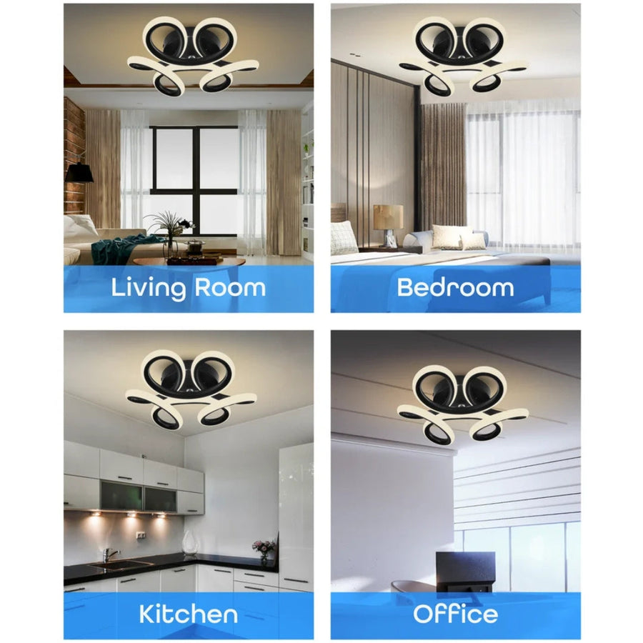 Lustra LED VERTEX HELIX, 65W, lumina Rece/Calda/Neutra, Negru