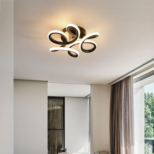 Lustra LED VERTEX HELIX, 65W, lumina Rece/Calda/Neutra, Negru
