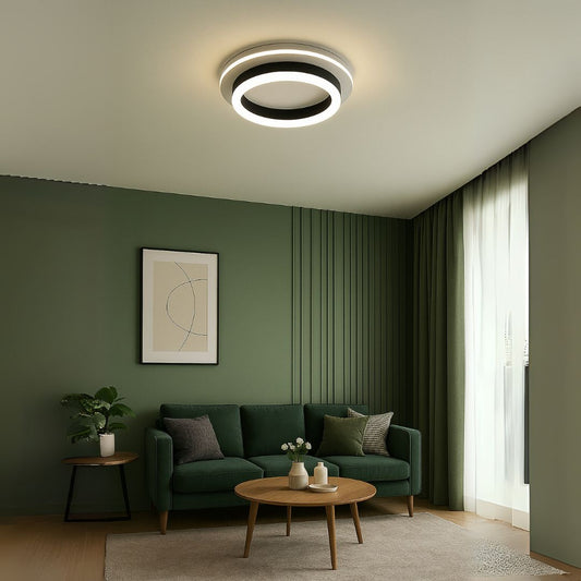 Lustra LED MODERNA 25W, Diametru 20cm, Rotunda, lumina Rece/Calda/Neutra, Negru