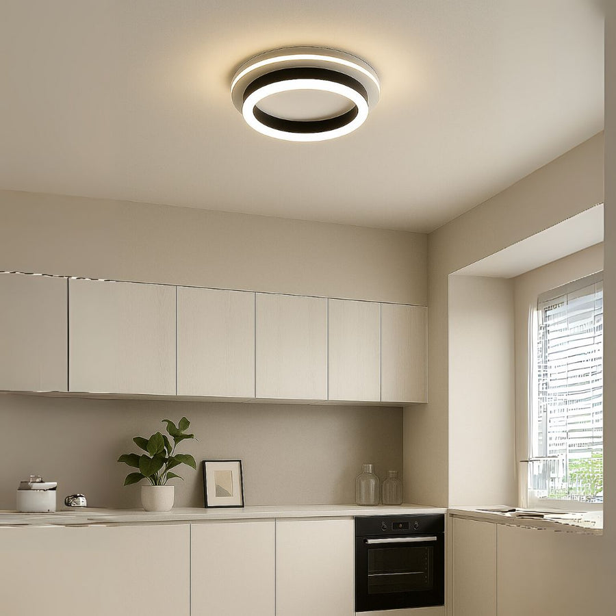 Lustra LED MODERNA 25W, Diametru 20cm, Rotunda, lumina Rece/Calda/Neutra, Negru