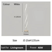 Lampadar LED Upsilon, 48W, lumina Rece/Calda/Neutra, Metal si Acril, Alb