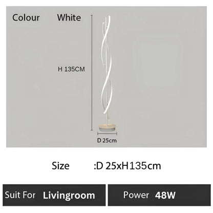 Lampadar LED Upsilon, 48W, lumina Rece/Calda/Neutra, Metal si Acril, Alb