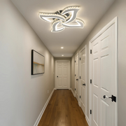 Lustra LED Alejandro cu Telecomanda, 71W, 4 Flori, Lumina Dimabila Rece/Calda/Neutra, Crom