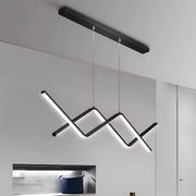 Lustra LED suspendata cu telecomanda ZIGZAG 27W, lumina Rece/Calda/Neutra, Dimabila, Negru, Inaltime Reglabila