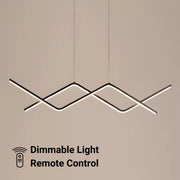 Lustra LED suspendata cu telecomanda ZIGZAG 27W, lumina Rece/Calda/Neutra, Dimabila, Negru, Inaltime Reglabila