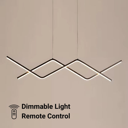 Lustra LED suspendata cu telecomanda ZIGZAG 27W, lumina Rece/Calda/Neutra, Dimabila, Negru, Inaltime Reglabila