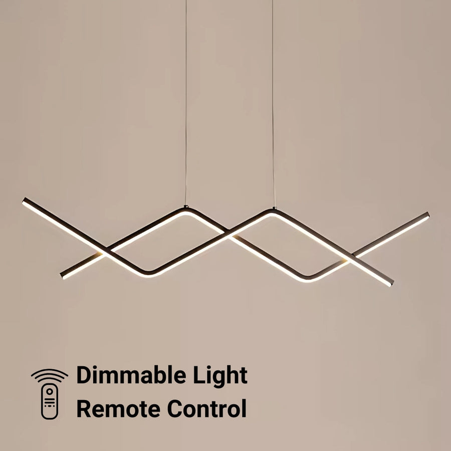 Lustra LED suspendata cu telecomanda ZIGZAG 27W, lumina Rece/Calda/Neutra, Dimabila, Negru, Inaltime Reglabila