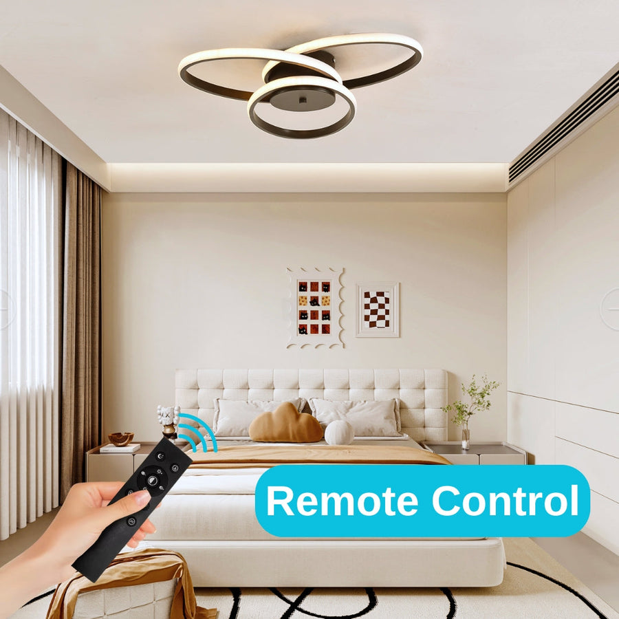 Lustra LED cu telecomanda ECATERINA 27W, lumina Rece/Calda/Neutra, Dimabila, Negru