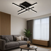 Lustra LED cu Telecomanda LINEX, 52W, 4 Elemente, Liniara, lumina Rece/Calda/Neutra, Dimabila, Negru