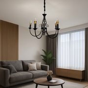 Candelabru Perla, 5xE14, 49x37cm, Negru, Inaltime Reglabila