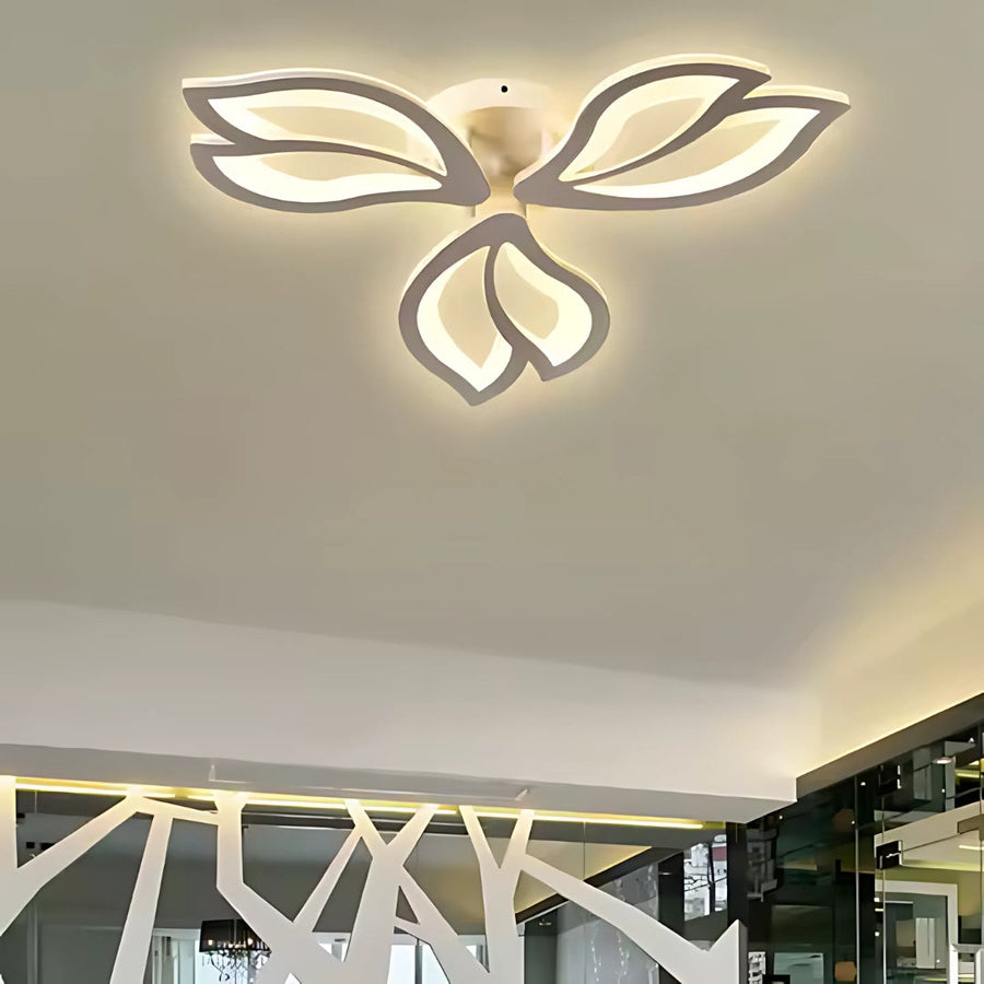 Lustra LED cu telecomanda LILY 40W, 3 Elemente, lumina Rece/Calda/Neutra, Dimabila, Alb